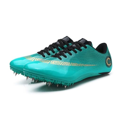 Leichtathletik-Schuhe Herren Damen Atmungsaktiv Spikes Sprint Sprint Shoes -Schuhe 8 Nägel Mittelstrecken-Laufschuhe Leichtathletikschuhe Jugendsportschuhe,Green-35 von WHLWDH