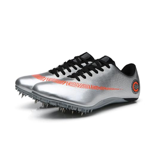 Leichtathletik-Schuhe Herren Damen Atmungsaktiv Spikes Sprint Sprint Shoes -Schuhe 8 Nägel Mittelstrecken-Laufschuhe Leichtathletikschuhe Jugendsportschuhe,Grey-36 von WHLWDH