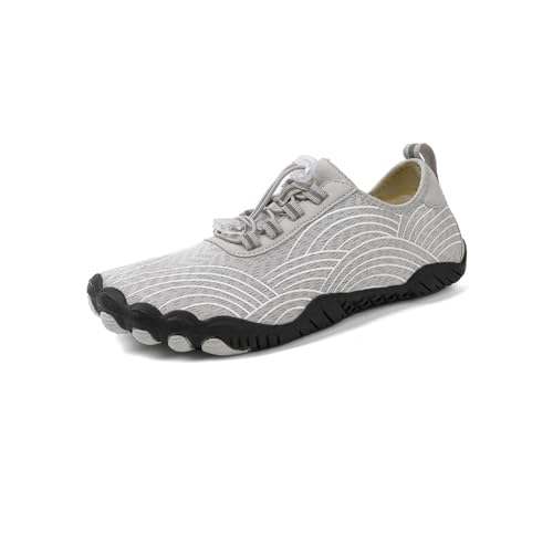 WHLWDH Badeschuhe Damen Herren Strandschuhe Aquaschuhe Wasserschuhe BarfußschuheSchwimmschuhe Sommer Schnell Trocknend Surfschuhe,Grey-42 von WHLWDH