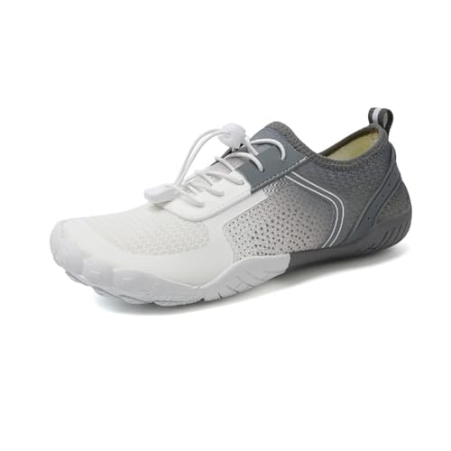 WHLWDH rutschfeste Barfußschuhe Strandschuhe perfekte Barfußschuh für Dein Abenteuer – Barfusslaufschuhe Sommer Schnell Trocknend Surfschuhe,Grey-36 von WHLWDH