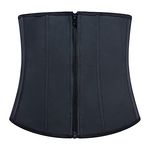 WHSPORT Korsett DamenTaillenformer Latex Waist Trainer mit Reißverschluss für Sport Taillenmieder Workout Gewichtskontrolle Body Shaper ( Color : Black , Size : M ) von WHSPORT