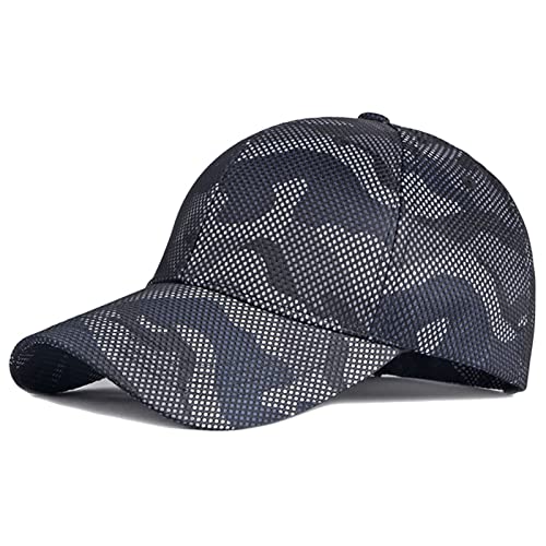 WHSPORT Unisex Baseball-Mütze Trucker Kappe Basecap Atmungsaktiv Sonnenhut Sonnenschutz Schirmmütze Verstellbar Sport Visier Hut (Color : Blue, Size : One Size) von WHSPORT