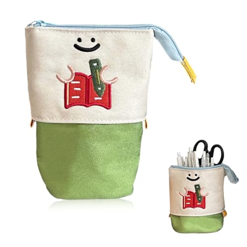 WHYCNJL 1 Stück Federmäppchen Reißverschluss Teleskopisch Mäppchen 2-in-1 Standmäppchen Schüttelpenal Teenager Schreibwarenetui für Schule Bürobedarf Kosmetik Aufbewahrungsbeut von WHYCNJL