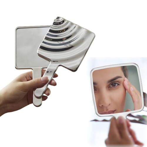WHYCNJL 1 Stück Handspiegel Professioneller Handspiegel mit Griff Friseure Rasierspiegel Kosmetikspiegel Reise Kleiner Handspiegel für Reisen Schminks Festival Essentials Silber 19cm×10.3cm WHYCNJL 1 Stück Handspiegel Professioneller Handspiegel mit Griff Friseure Rasierspiegel Kosmetikspiegel Reise Kleiner Handspiegel für Reisen Schminks Festival Essentials Silber 19cm×10.3cm von WHYCNJL