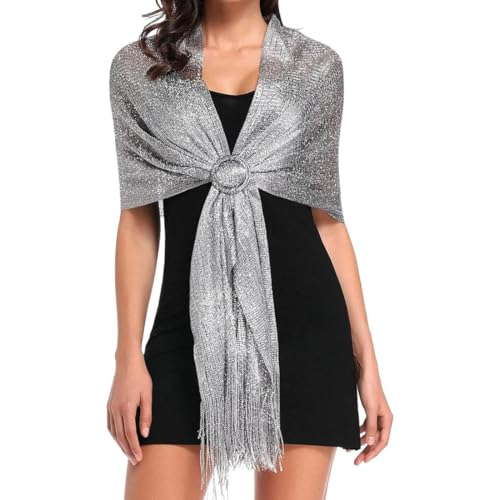 WHYCNJL 1 Stück Stola für Abendkleid Frauen elegante Schal Schal Wrapping Schals mit Fransen für Hochzeiten Parteien Brautjungfern Prom Ende des Jahres von WHYCNJL