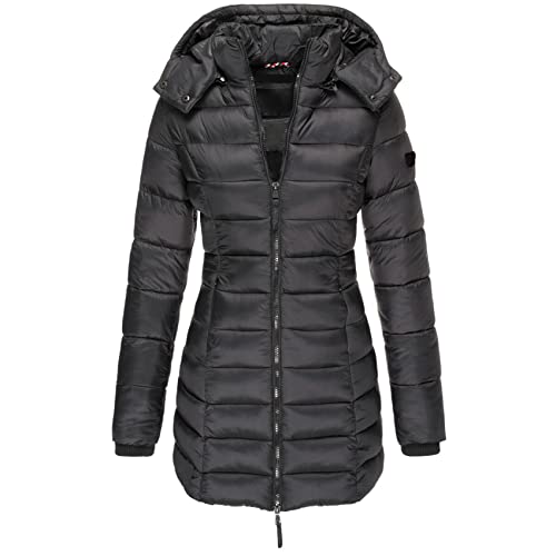 WHZXYDN Winter-Neue Baumwoll-Wattierte Damenjacke, Mittellange, Schmal Geschnittene, Wattierte Damenjacke, Warme Daunenjacke von WHZXYDN