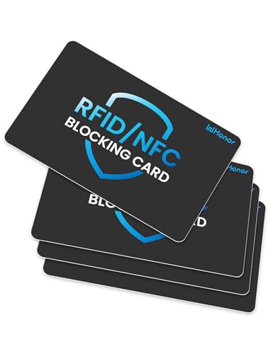 RFID Blocker Card 4 Pack, NFC Blocker Card, Contactless Card Protection, Against Data Theft RFID Card for Wallet/Purse von WHonor