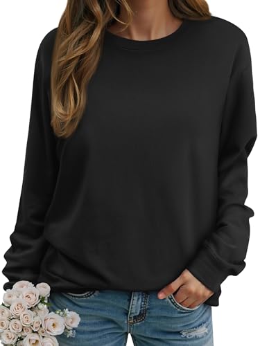 WIEIYM Damen Sweatshirt Langarmshirt Drucken Rundhals Pullover Herbst Winter Bluse Tops Weihnacht Pullover Casual Christmas Sweat Oberteile,F-Black,M von WIEIYM