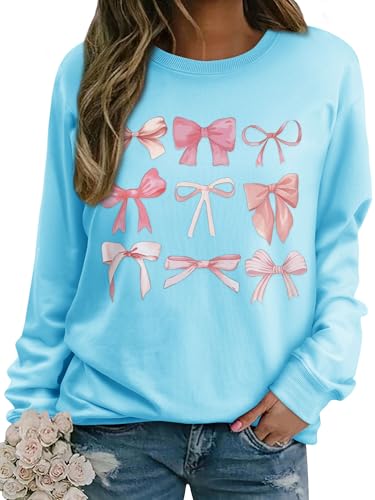 WIEIYM Damen Sweatshirt Rundhals Drucken Langarm Pullover Herbst Winter Frauen Langarmshirt Locker Oberteil Sport Streetwear Sweatshirts Bluse Tops von WIEIYM