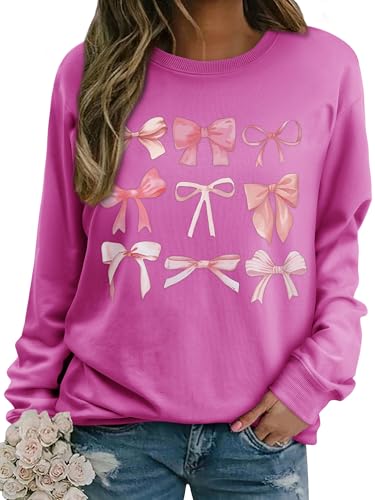 WIEIYM Damen Sweatshirt Rundhals Drucken Langarm Pullover Herbst Winter Frauen Langarmshirt Locker Oberteil Sport Streetwear Sweatshirts Bluse Tops von WIEIYM