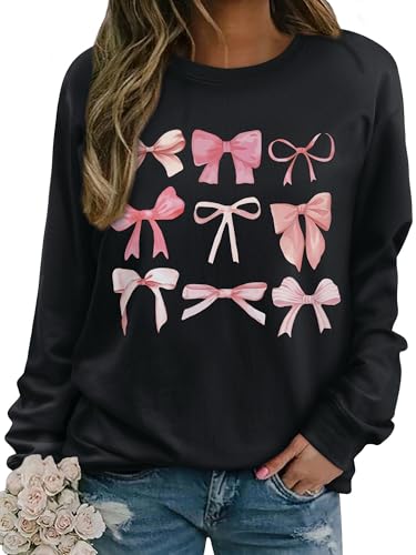 WIEIYM Damen Sweatshirt Rundhals Drucken Langarm Pullover Herbst Winter Frauen Langarmshirt Locker Oberteil Sport Streetwear Sweatshirts Bluse Tops von WIEIYM