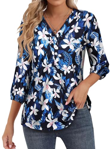 WIEIYM Hawaii Hemd Kurzarm Damen 3/4 Ärmel Bluse V-Ausschnitt Tunika Blumen Hemdbluse T-Shirt Tuniken Hawaiihemd Damen Blusenshirt Tops Strand Surf für Urlaub WIEIYM Hawaii Hemd Kurzarm Damen 3/4 Ärmel Bluse V-Ausschnitt Tunika Blumen Hemdbluse T-Shirt Tuniken Hawaiihemd Damen Blusenshirt Tops Strand Surf für Urlaub von WIEIYM