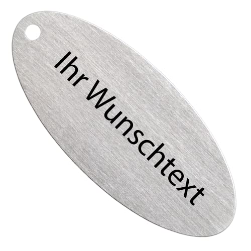 WIENS3D Schlüsselanhänger mit Gravur | Hotel | Oval 75 x 32 x 2 mm | Personlisiert mit Name Adresse Telefonnummer Zimmernummer Hotelname von WIENS3D