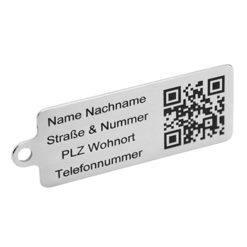 WIENS3D Schlüsselanhänger mit QR CODE personalisiert Stempeluhr Gepäckanhänger Namensschild Notfallkontakt Werbeartikel Marketing Adresse von WIENS3D