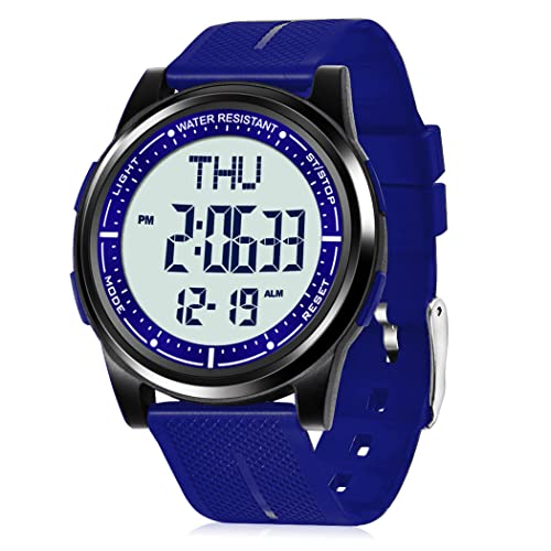 WIFORT Digital Herren Damen Uhren 5 ATM Wasserdicht Sport Armbanduhr mit Wecker Stoppuhr Countdown Duale Zeitzone, Ultradünn Weitwinkel Anzeige Digitaluhr für Jungen Mädchen von WIFORT