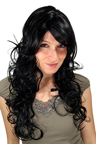 Perücke, schwarz, gewellt, lang, Wig 9329-1B ca. 65 cm von WIG ME UP