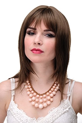 WIG ME UP - 3003-10 Schulterlange Damen Perücke Braun Mittel-Goldbraun glatte Haare mit Pony ca. 50 cm von WIG ME UP