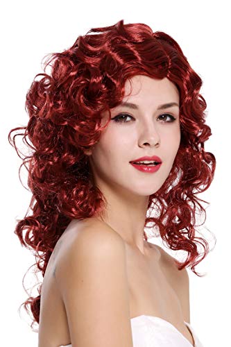 WIG ME UP - 0051-ZA14/ZA12 Perücke Damen Karneval Halloween super voluminöse Locken Lockenpracht Mähne Rot gesträhnt lang Femme Fatale von WIG ME UP