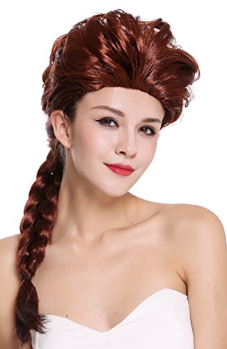 WIG ME UP - 051-P340 Barocke Damen Perücke Karneval Cosplay wild Braun Rehbraun langer Zopf geflochten 65 cm von WIG ME UP