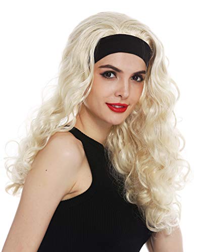 WIG ME UP - 12110-KB88 Perücke Damen Karneval Halloween Stirnband lang blond lockig voluminös 80er Retro-Look von WIG ME UP