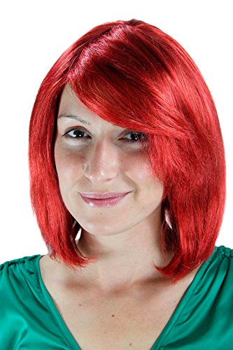 WIG ME UP - 1215-137 Mittellange Perücke Bob Schnitt rot toupiert mit Scheitel. von WIG ME UP