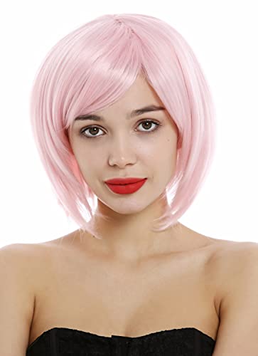 WIG ME UP - 1215-T2333 Perücke Damen Bob Longbob kurz fransig gescheitelt Hellrosa Rosa von WIG ME UP