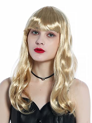 WIG ME UP - 210150-P424 Perücke Damenperücke Karneval Fasching lang leicht gewellt Pony helles Blond Goldblond von WIG ME UP