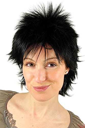 WIG ME UP - 26155-1 Perücke, Wig, schwarz, frech, 80er, NDW, 25cm von WIG ME UP