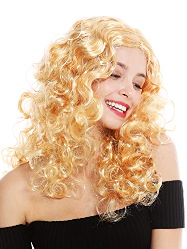 WIG ME UP - 3072-P03 Perücke Damen Karneval Fasching Locken Super Volumen Lockenpracht Mittelscheitel Blond Goldblond 55 cm von WIG ME UP
