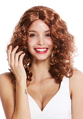 WIG ME UP - 3072-ZA30A Perücke Damen Karneval Fasching Locken Super Volumen Lockenpracht Mittelscheitel Rotbraun Kupferbraun von WIG ME UP