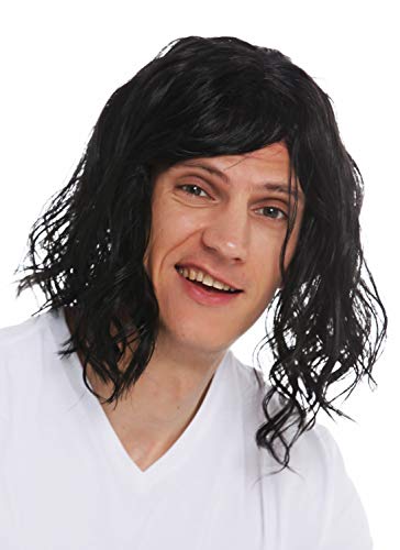 WIG ME UP - 31914-P103 Perücke Karneval Herren lang wild fransig strähnig schwarz Gigolo Bad Hair Day von WIG ME UP