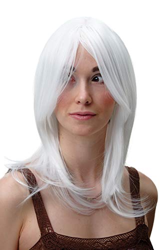 WIG ME UP 3240-1001 Damenperücke Perücke mittellang glatt weiß Cosplay 45cm von WIG ME UP