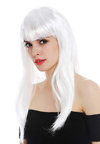 WIG ME UP - 32582-P68 Perücke Karneval Damen lang glatt Pony weiß Fee Schneekönigin von WIG ME UP