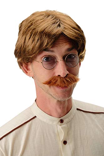 WIG ME UP - 4129-P6 Perücke & Bart Schnauzer Karneval Halloween Alte Schule Gentleman General Soldat Kaiserzeit Braun Goldbraun von WIG ME UP