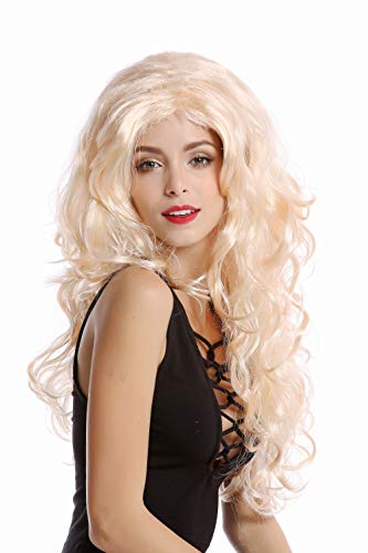 WIG ME UP - 70631-P02 Perücke Damen Karneval Fasching blond Lockenpracht üppiges Volumen hellblond Mittelscheitel 60 cm von WIG ME UP