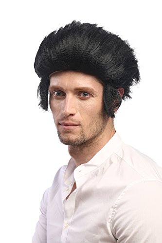 WIG ME UP - 90640-P103 Perücke Herren Karneval Halloween Rockabilly Mod Werwolf Wolf Wolfman Schwarz Tolle Toupiert Koteletten von WIG ME UP