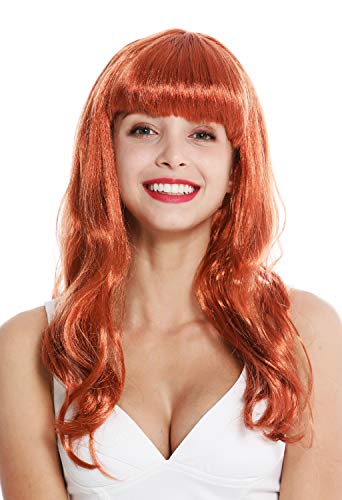 WIG ME UP - 90649-ZA130 Perücke Damen Karneval Fasching lang rot Pony Burlesque 50er Jahre Pin-Up Star Femme Fatale von WIG ME UP