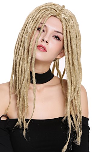 WIG ME UP - 90674-ZA89 Perücke Damen Herren Karneval Fasching Dreadlocks Rasta Reggae Rastafari Strandhippie Surfer Dreads Blond 40 cm von WIG ME UP