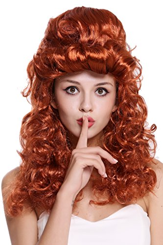 WIG ME UP - 90904-ZA131 Perücke Damen Halloween Karneval Barock Renaissance Hochsteckfrisur lang lockig rot von WIG ME UP