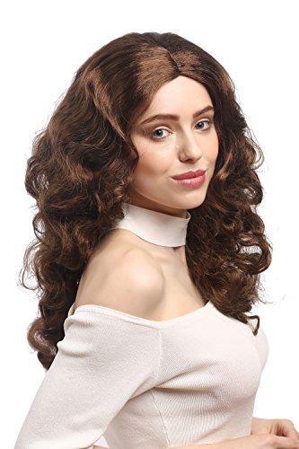 WIG ME UP - 90908-ZA6 Perücke Damen Damenperücke Karneval Fasching Braun Lang wellig Mittelscheitel Mega Volumen 50 cm von WIG ME UP