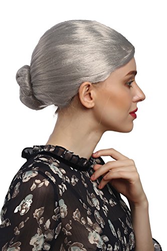 WIG ME UP - 90910-ZA68A Perücke Damen Damenperücke Karneval Fasching Oma Großmutter Gouvernante grau Dutt von WIG ME UP