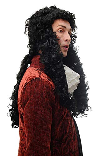 WIG ME UP - 90921-ZA103 Perücke Herren Karneval Barock Renaissance Adliger Lord Prinz König Louis XIV Ludwig Schwarz Lang Locken 70 cm von WIG ME UP