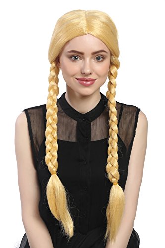 WIG ME UP - 90958-ZA88C Perücke Damen Fasching Karneval zwei geflochtene Zöpfe Goldblond Gelb Blond Goldmarie 60 cm von WIG ME UP