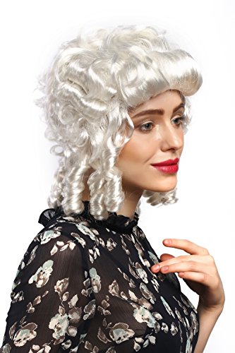 WIG ME UP - 91022-ZA68-ZA62 Perücke Damen Karneval Fasching Barock Weiß Locken Königin Marie Antoinette Adlige Südstaaten Renaissance von WIG ME UP