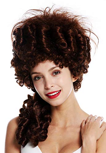 WIG ME UP - 91029-ZA33 Perücke Damen Karneval Fasching Historisch Barock Adel Mahagoni-Braun Rotbraun Marie Antoinette Pompadour Turmfrisur Beehive von WIG ME UP