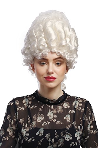 WIG ME UP - 91029-ZA62 Perücke Damen Karneval Fasching Historisch Barock Adel weiß Marie Antoinette Pompadour Turmfrisur Beehive 50 cm von WIG ME UP