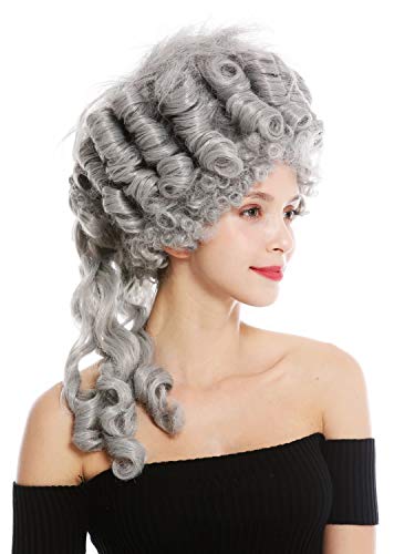 WIG ME UP - 91029-ZA68E Perücke Damen Karneval Fasching Historisch Barock Adel grau Marie Antoinette Pompadour Turmfrisur Beehive 50 cm von WIG ME UP