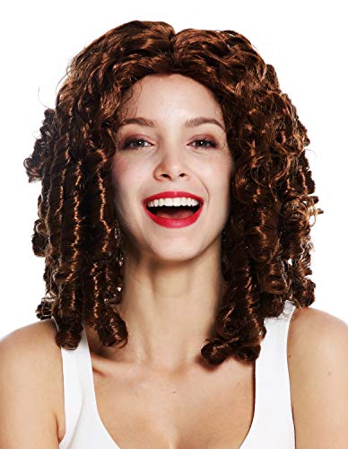 WIG ME UP - 91056-1-ZA6A Perücke Damenperücke Karneval Halloween Barock Rokoko Biedermeier Gothic Lolita Cosplay Korkenzieher-Locken lang braun von WIG ME UP