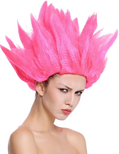 WIG ME UP - 91062-PC5 Perücke Damen Herren Karneval Halloween Cosplay Blume Tulpe Fee Elfe Pink Rosa hochtoupiert von WIG ME UP