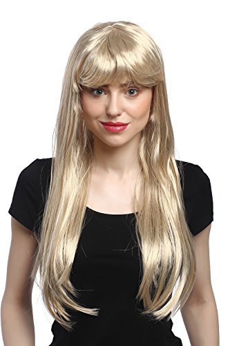 WIG ME UP - 91091-ZA83 Perücke Damen Karneval Fasching lang glatt Pony Blond Hellblond 60 cm von WIG ME UP